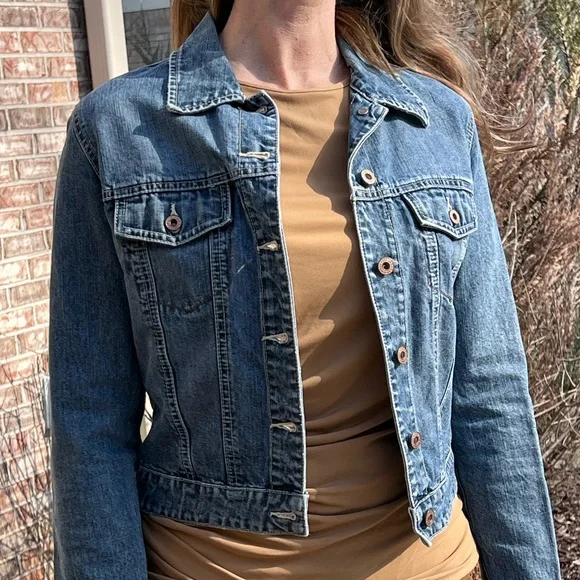 GAP Vintage Y2K Cropped Denim Jacket SZ S! EUC! - Picture 2 of 16